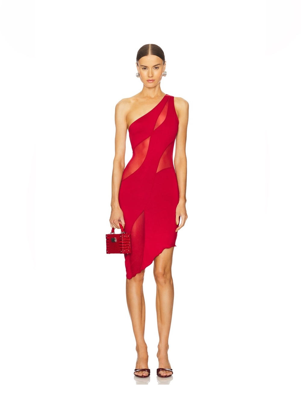 One-Shoulder Red Asymmetric Cutout Dress SIZE SOLD OUT ON REVOLVE NWT
